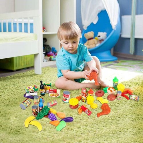 WARZYWA OWOCE PRODUKTY SPOŻYWCE DO KUCHNI DLA DZIECI PLASTIKOWE 120 el. na Arena.pl