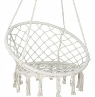 FOTEL WISZĄCY HUŚTAWKA OGRODOWA BOCIANIE GNIAZDO KOKON BIAŁY TARASOWY
