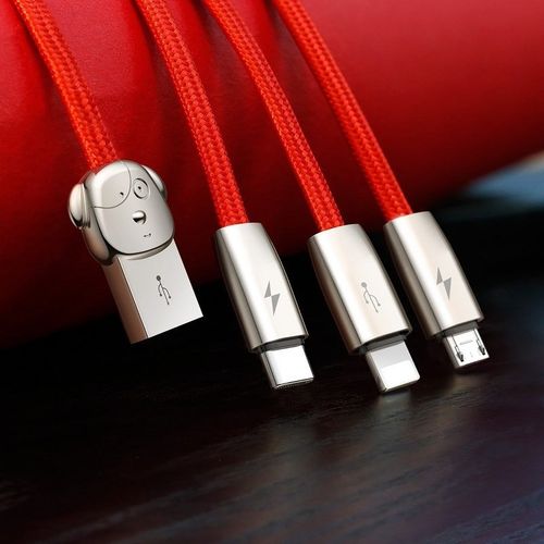 Kabel Usb Baseus Rapid 3W1 Typ C / Lightning / Micro 3A 1,2M (Czerwony) na Arena.pl