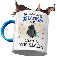 Kubek Błękitny Dla Blanki Przyjaciółki Na Prezent Z Nadrukiem Ze Zdjęciem