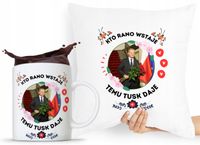 Zestaw Poduszka + Kubek Po Platforma Donald Tusk Z Nadrukiem Ze Zdjęciem