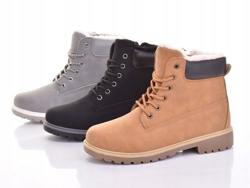 OCIEPLANE DAMSKIE BOTKI ZIMOWE KLASYCZNE TRAPERY BUTY Z FUTERKIEM na Arena.pl