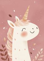 Plakat 50x70cm Wzory dla Dzieci, Dziewczynki Do Domu - Jednorożec