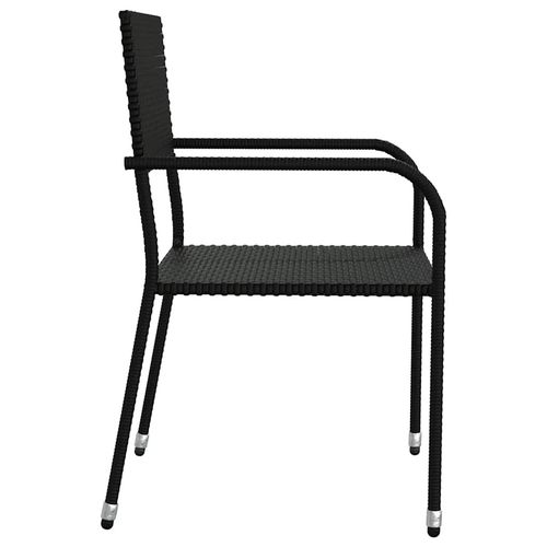 5-częściowy zestaw mebli ogrodowych, czarny, polirattan na Arena.pl