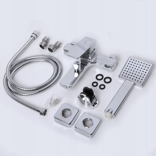 Bateria wannowa z prysznicem ścienna chrom srebrna kran do wanny YOKA na Arena.pl