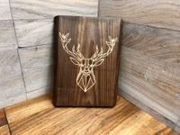 Deska z jeleniem prezent dekoracja domu do powieszenia na ścianie