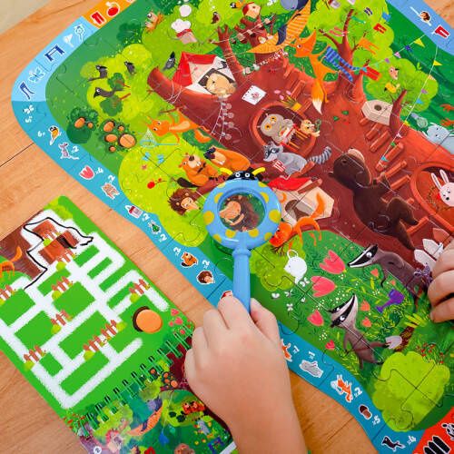 Puzzle Edukacyjne Gra Z Lupą Forest Story 54 El. Dla Dzieci Rk1080-04 na Arena.pl