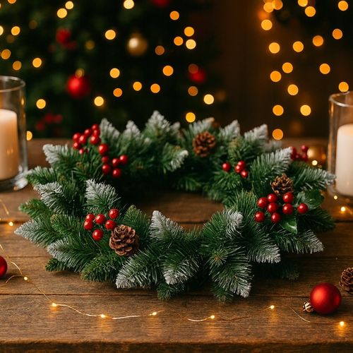 WIANEK ŚWIĄTECZNY GĘSTY OZDOBA ŚWIĄTECZNA NA DRZWI STÓŁ WIENIEC ZIELONY 65 na Arena.pl