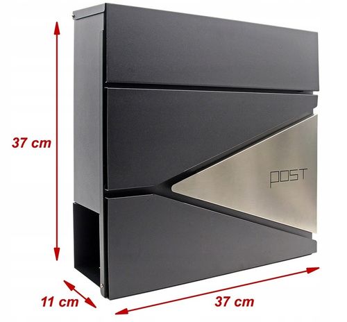 Skrzynka na listy wrzutnia, z gazetnikiem z NUMEREM DOMU ADRESEM DRUK UV na Arena.pl