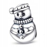 Zawieszka SREBRO 925 Charms Koralik Bałwanek Zima