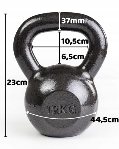 KETTLEBELL ODWAŻNIK DO ĆWICZEŃ KETTLE HANTLA HANTEL ŻELIWNY FITNESS 12KG na Arena.pl