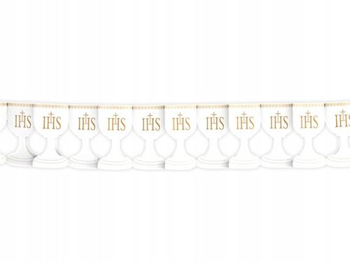 Girlanda komunijna kielichy biała złota z hostią dekoracje na komunię na Arena.pl