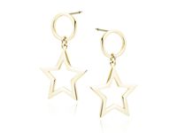 POZŁACANE SREBRNE KOLCZYKI WISZĄCE GWIAZDKI STARS