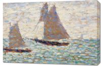 Obraz 90x60cm Two Sailboats, Seurat Vintage do Salonu