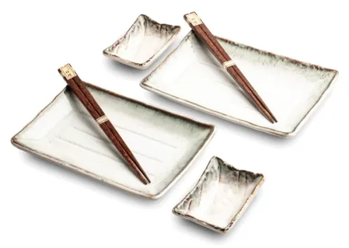 Zestaw do sushi Tsuno Kremowo-Szary, 6 elementów - Edo Japan na Arena.pl