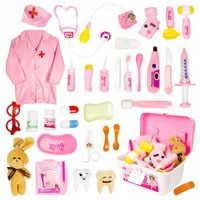 ZESTAW DOKTORA LEKARZA DLA DZIECI APTECZKA KRÓLIK STETOSKOP LEKI AKCESORIA