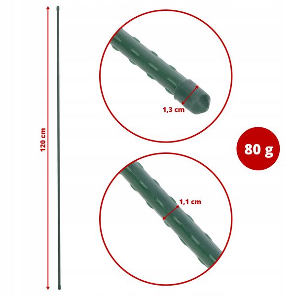 TYCZKA PODPÓRKA ROŚLIN STAL POWLEKANA 120cm 15szt zdjęcie 2