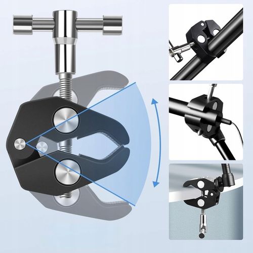 Crab Clamp Magic Arm Zacisk Studyjny Uniwersalny 1/4 3/8 + Ramię Przegubowe na Arena.pl
