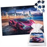 PUZZLE TRADYCYJNE - AUTA SUPER SAMOCHODY PLAŻA MIASTO NOC - 120 el