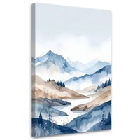 Obraz do salonu sypialni biura, Pejzaż Krajobraz górski niebieski