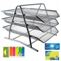 Organizer z szufladami półka na dokumenty metal Net 3A srebrna plus gratis