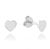 MINET Minimalistyczne srebrne kolczyki serce