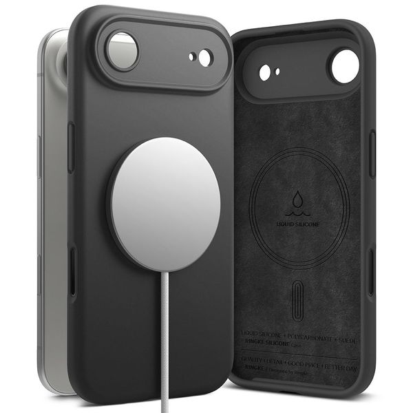 Etui Ringke Silicone Magnetic do iPhone 17 Air Czarne zdjęcie 1