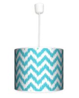Lampa wisząca duża - Zygzak (błękitno biała)