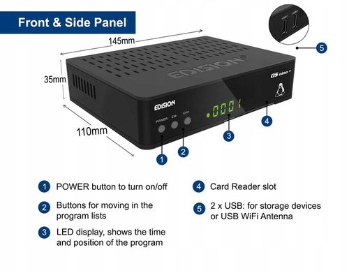 Edision Os NINO+ Full Hd Linux E2 odbiornik Combo na Arena.pl