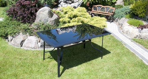 STÓŁ meble ogrodowe DUŻY 150x90 VERONA -CZARNY na Arena.pl