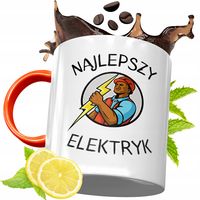 Kubek Pomarańczowy Dla Elektryka Idealny Prezent Z Nadrukiem Ze Zdjęciem