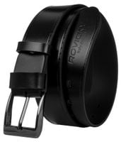 szeroki, stebnowany pasek męski ze skóry naturalnej licowej - rovicky