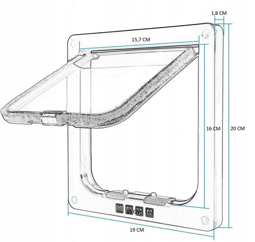 DRZWI Z KLAPĄ DLA PSA KOTA DRZWICZKI WAHADŁOWE KLAPA 4 SPOSOBY BIAŁE S na Arena.pl
