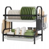 SUSZARKA DO NACZYŃ DWUPOZIOMOWA OCIEKACZ CZARNY SUSZARKA STOJĄCA