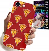 ETUI DO IPHONE 16e - WZÓR Z WESOŁĄ PIZZĄ NA CZERWONYM TLE