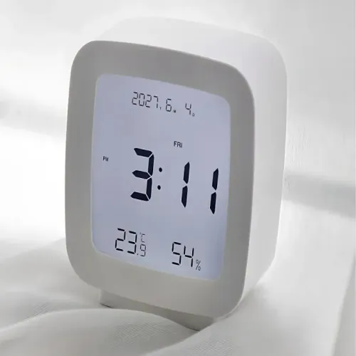 Zegar budzik z datą i temperaturą lcd pokarze też wilgoć w powietrzu na Arena.pl