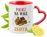 Kubek Czerwony Z Uszkiem W Kształcie Serca Dla Palacza Na Prezent