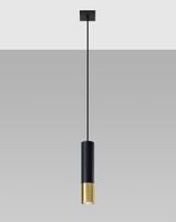 Loftowa LAMPA wisząca SL.0952 metalowa OPRAWA modernistyczny ZWIS tuba czarna złota