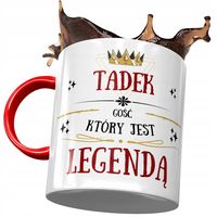 Kubek Czerwony Dla Tadka Tadeusza Kolegi Męża Syna Z Nadrukiem Ze Zdjęciem