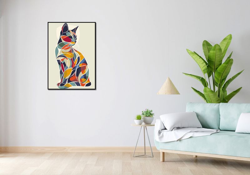 Plakat 64x90cm Kalejdoskopowy Kot zdjęcie 4