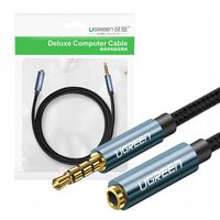 2 x Przedłużacz Audio UGREEN AV118 1m Jack 3.5mm HiFi Niebieski