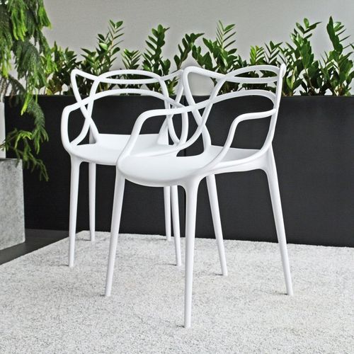 Krzesło Plastikowe Ogrodowe Tarasowe Białe Mocne Ażurowe Na Balkon Działkę na Arena.pl
