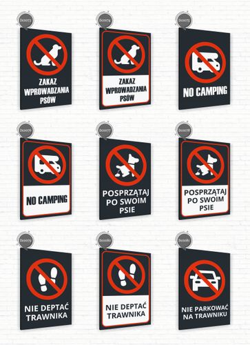 Tabliczka znak informacyjny 30x20 Antracyt WSTĘP WZBRONIONY Aluminiowa na Arena.pl