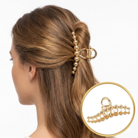 spinka do włosów klamra kulki złote xl 11cm sp257