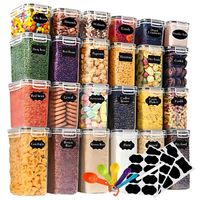 Pojemniki na Żywność zestaw 24 SZT pojemnik 2L 1,4L 0,8L + MIARKI