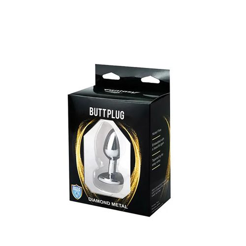 Silver Small Heart-Shaped Butt Plug With Black Crystal na Arena.pl