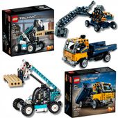 LEGO Technic SAMOCHODY Wywrotka koparka 42147 + Ładowarka teleskopowa 42133