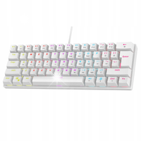 Klawiatura przewodowa Rampage PLOWERK60 gamingowa Rainbow LED biała