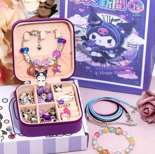 DUZY ZESTAW X2 CHARMS KUROMI 72EL DO ROBIENIA BRANSOLETEK +PUDELKO PREZENT na Arena.pl