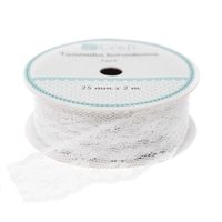 TASIEMKA KORONKOWA 2,5 CM X 2 M BIAŁA DP CRAFT